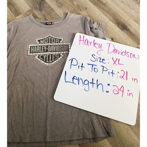 HARLEY DAVIDSON Grey Graphic T Shirt - Picture 5 of 6